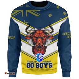 Amazing Aussie North Queensland Cowboys Go Boys! North Queensland Cowboys Mascot With Australia Flag Sweatshirt