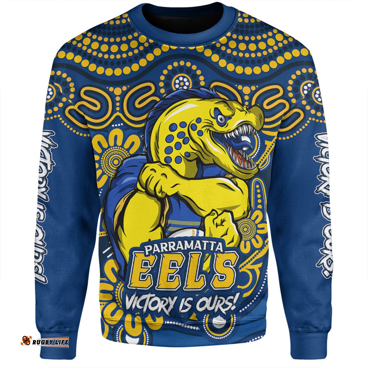 Amazing Aussie Parramatta Eels Aboriginal Inspired Tough Fan Rugby For Life Sweatshirt