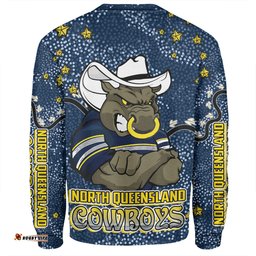 Amazing Aussie North Queensland Cowboys Custom Team With Dot And Star Patterns For Tough Fan Sweatshirt