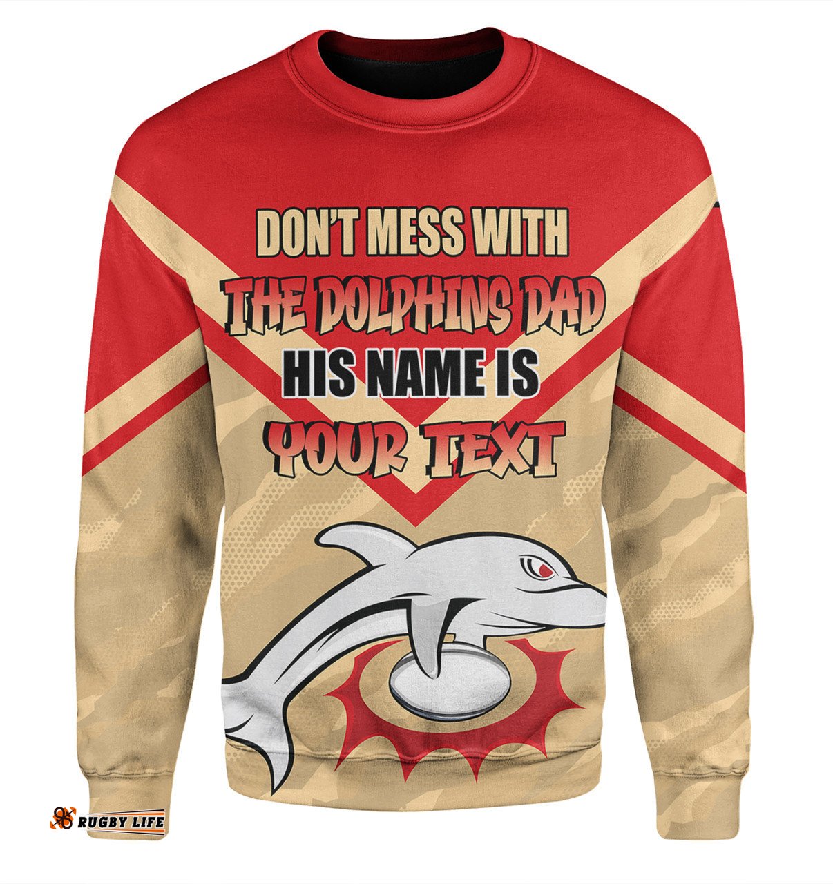 Amazing Aussie Redcliffe Dolphins Father's Day Screaming Dad and Crazy Fan Sweatshirt