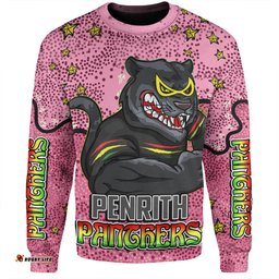 Amazing Aussie Penrith Panthers Custom Team With Dot And Star Patterns For Tough Fan Sweatshirt