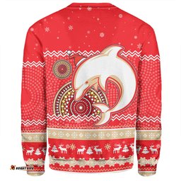 Amazing Aussie Redcliffe Dolphins Christmas Custom Ugly Xmas And Aboriginal Patterns For Die Hard Fan Sweatshirt