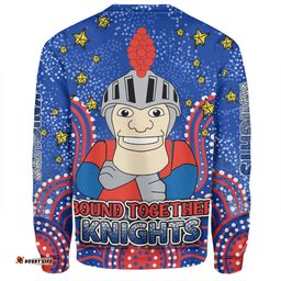 Amazing Aussie Newcastle Knights Custom Custom With Aboriginal Inspired Style Of Dot Painting Patterns  Sweatshirt