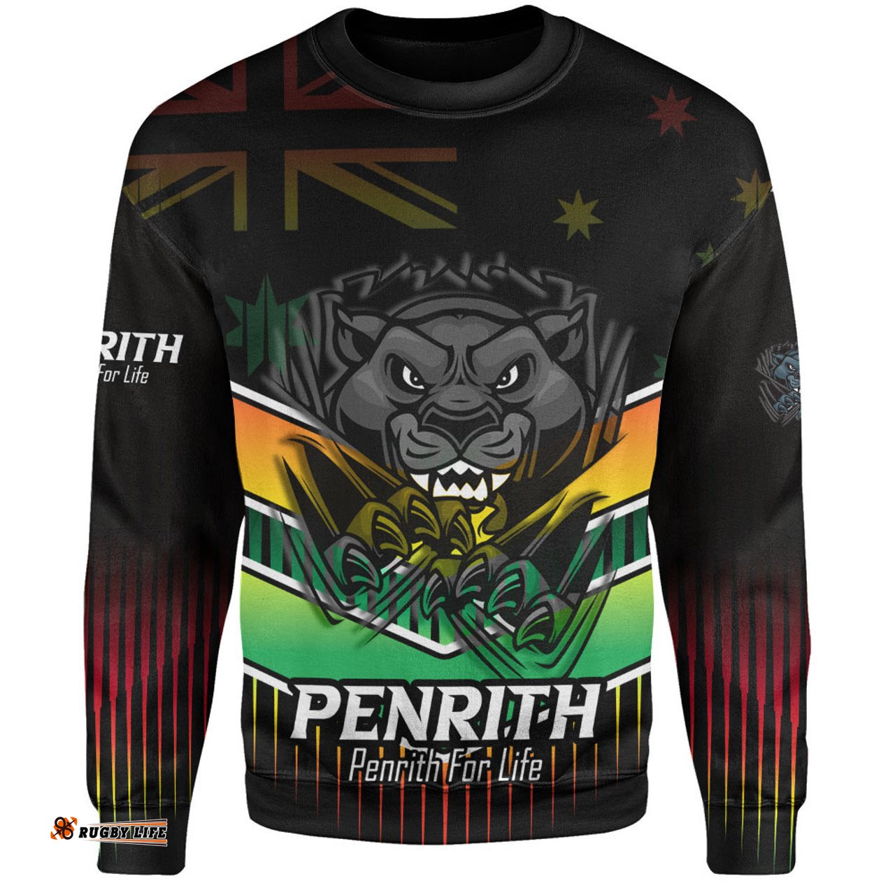 Amazing Aussie Penrith Panthers Penrith Panthers Mascot With Australia Flag Sweatshirt
