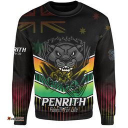 Amazing Aussie Penrith Panthers Penrith Panthers Mascot With Australia Flag Sweatshirt