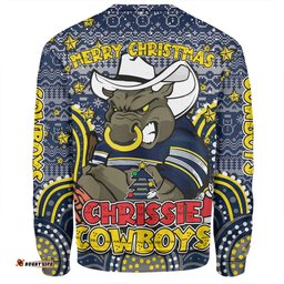 Amazing Aussie North Queensland Cowboys Christmas Custom Christmas Knit Patterns Vintage Jersey Ugly Sweatshirt