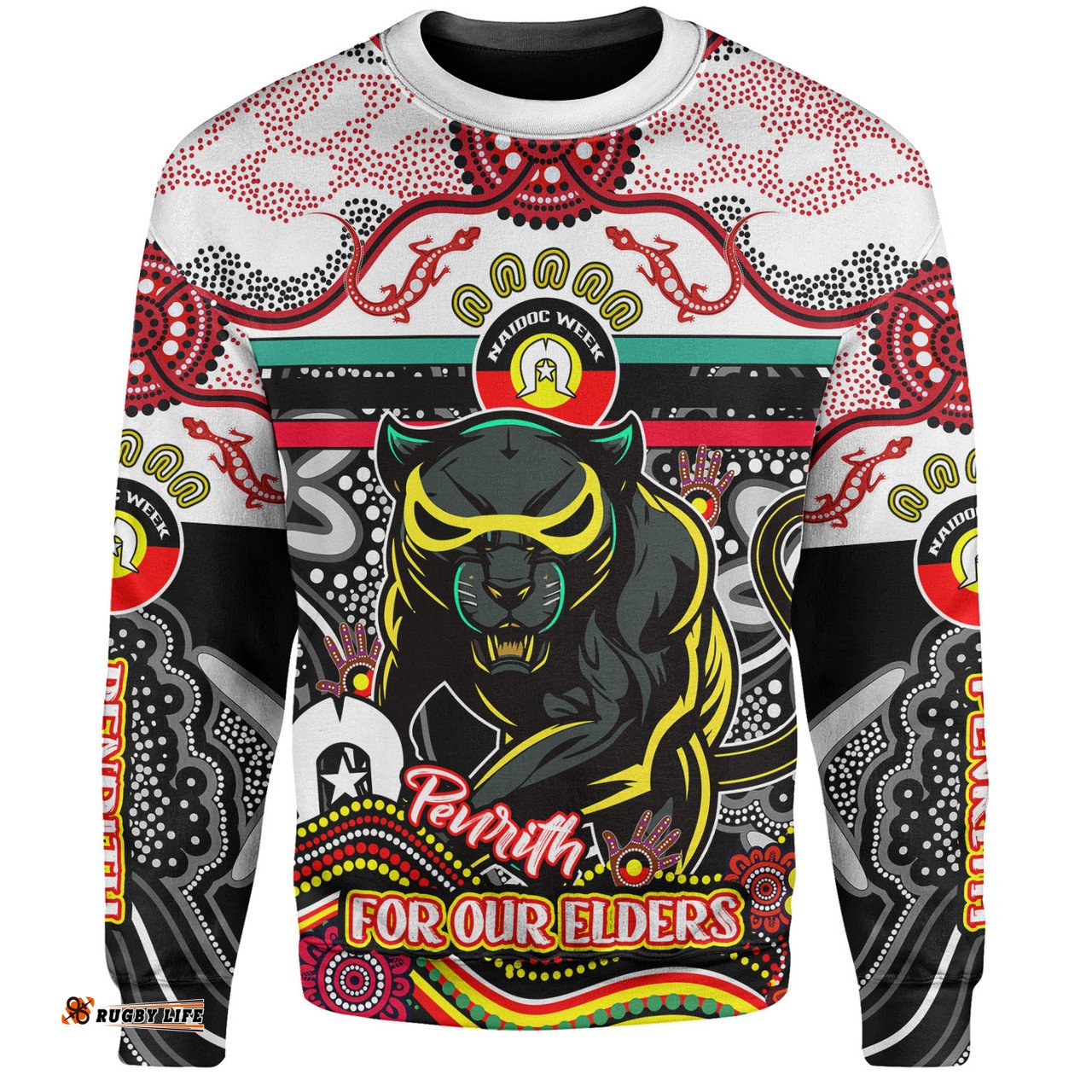 Amazing Aussie Penrith Panthers Naidoc Week Custom For Our Elders Home Jersey Sweatshirt