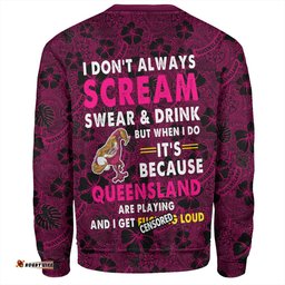 Amazing Aussie Cane Toads Sport Scream With Tropical Patterns Sweatshirt