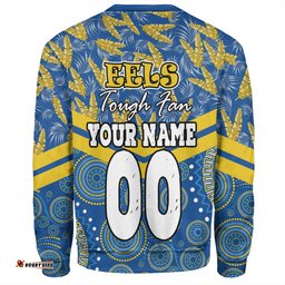 Amazing Aussie Parramatta Eels Sport Tropical Patterns And Dot Painting Eat Sleep Rugby Repeat Sweatshirt