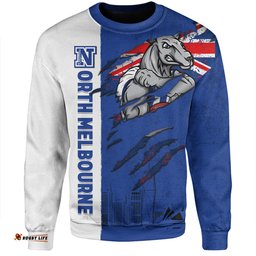 Amazing Aussie North Melbourne Burning Passion Of Power Scratch Style Sweatshirt