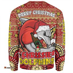 Amazing Aussie Redcliffe Dolphins Christmas Custom Christmas Knit Patterns Vintage Jersey Ugly Sweatshirt