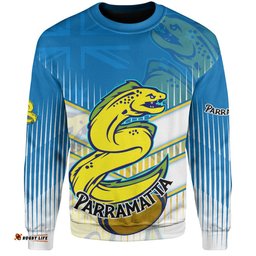 Amazing Aussie Parramatta Eels Parramatta Eels Mascot With Australia Flag Sweatshirt