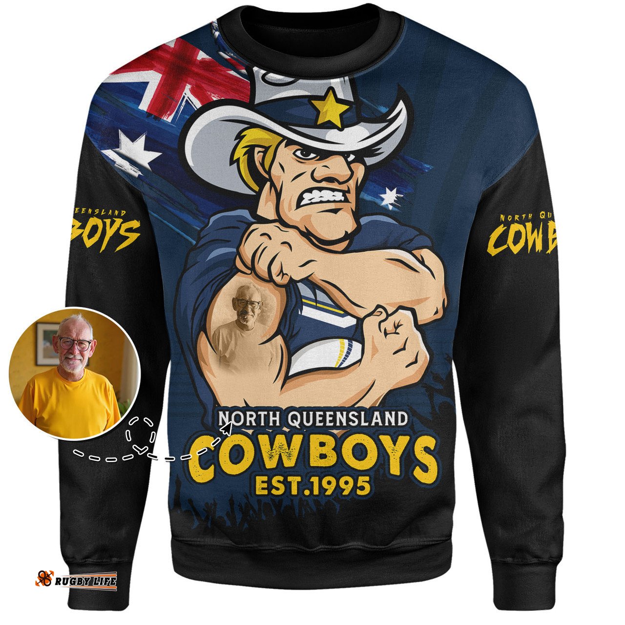 Amazing Aussie North Queensland Cowboys Heart Of A Fighter Tough And Fearless Sweatshirt