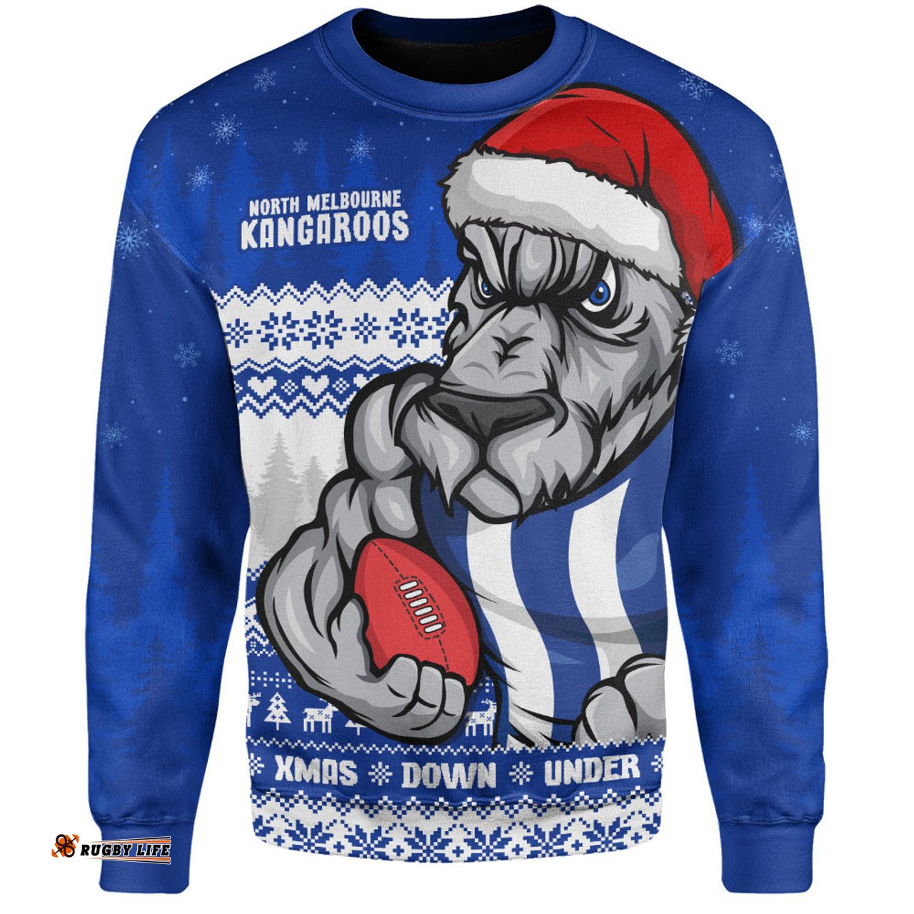 Amazing Aussie North Melbourne Merry Christmas Down Under Footy Power Style Sweatshirt