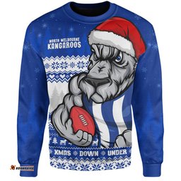 Amazing Aussie North Melbourne Merry Christmas Down Under Footy Power Style Sweatshirt