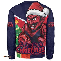 Amazing Aussie Melbourne Santa Scoring Touchdown On Christmas Game Day Sweatshirt