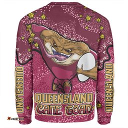 Amazing Aussie Queensland Cane Toads Custom Team With Dot And Star Patterns For Tough Fan Sweatshirt