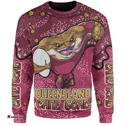 Amazing Aussie Queensland Cane Toads Custom Team With Dot And Star Patterns For Tough Fan Sweatshirt