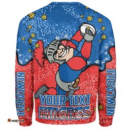 Amazing Aussie Newcastle Knights Custom Team With Dot And Star Patterns For Tough Fan Sweatshirt