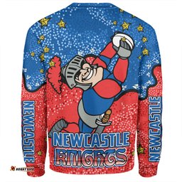 Amazing Aussie Newcastle Knights Custom Team With Dot And Star Patterns For Tough Fan Sweatshirt