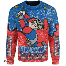Amazing Aussie Newcastle Knights Custom Team With Dot And Star Patterns For Tough Fan Sweatshirt