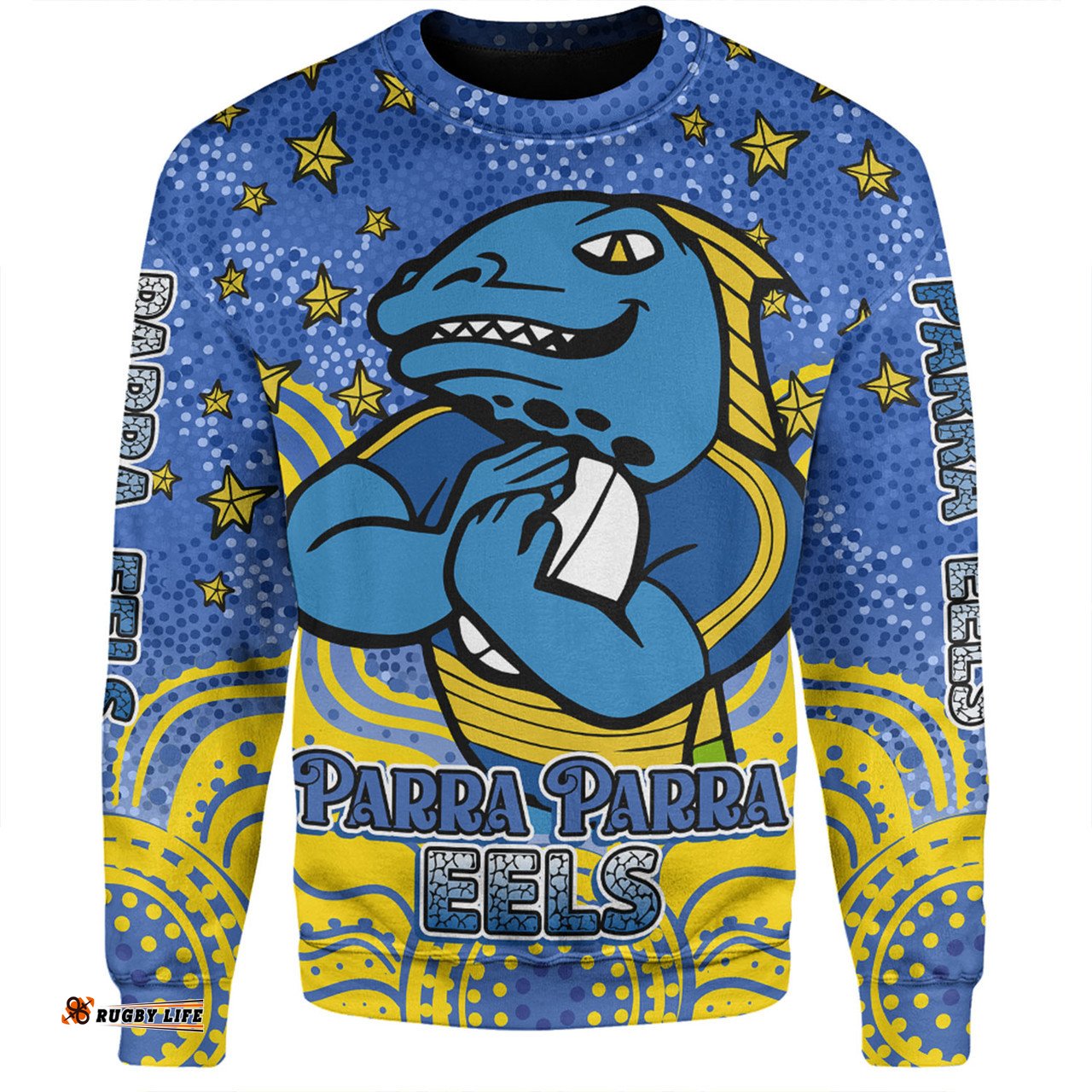 Amazing Aussie Parramatta Eels Custom Custom With Aboriginal Inspired Style Of Dot Painting Patterns  Sweatshirt