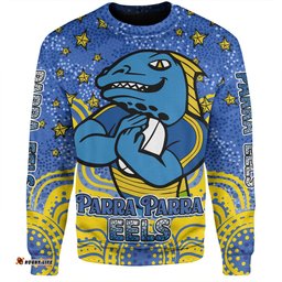 Amazing Aussie Parramatta Eels Custom Custom With Aboriginal Inspired Style Of Dot Painting Patterns  Sweatshirt
