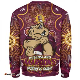 Amazing Aussie Queensland Maroons Aboriginal Pattern Inspired Victory Is Ours Sweatshirt