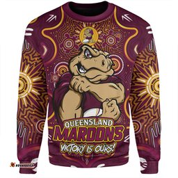 Amazing Aussie Queensland Maroons Aboriginal Pattern Inspired Victory Is Ours Sweatshirt