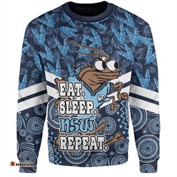 Amazing Aussie Cockroach Sport Tropical Patterns And Dot Painting Eat Sleep Repeat Sweatshirt