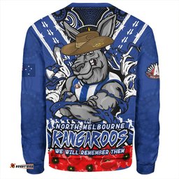 Amazing Aussie North Melbourne Ripped Legacy Of The Game The ANZAC Spirit Lives On Sweatshirt
