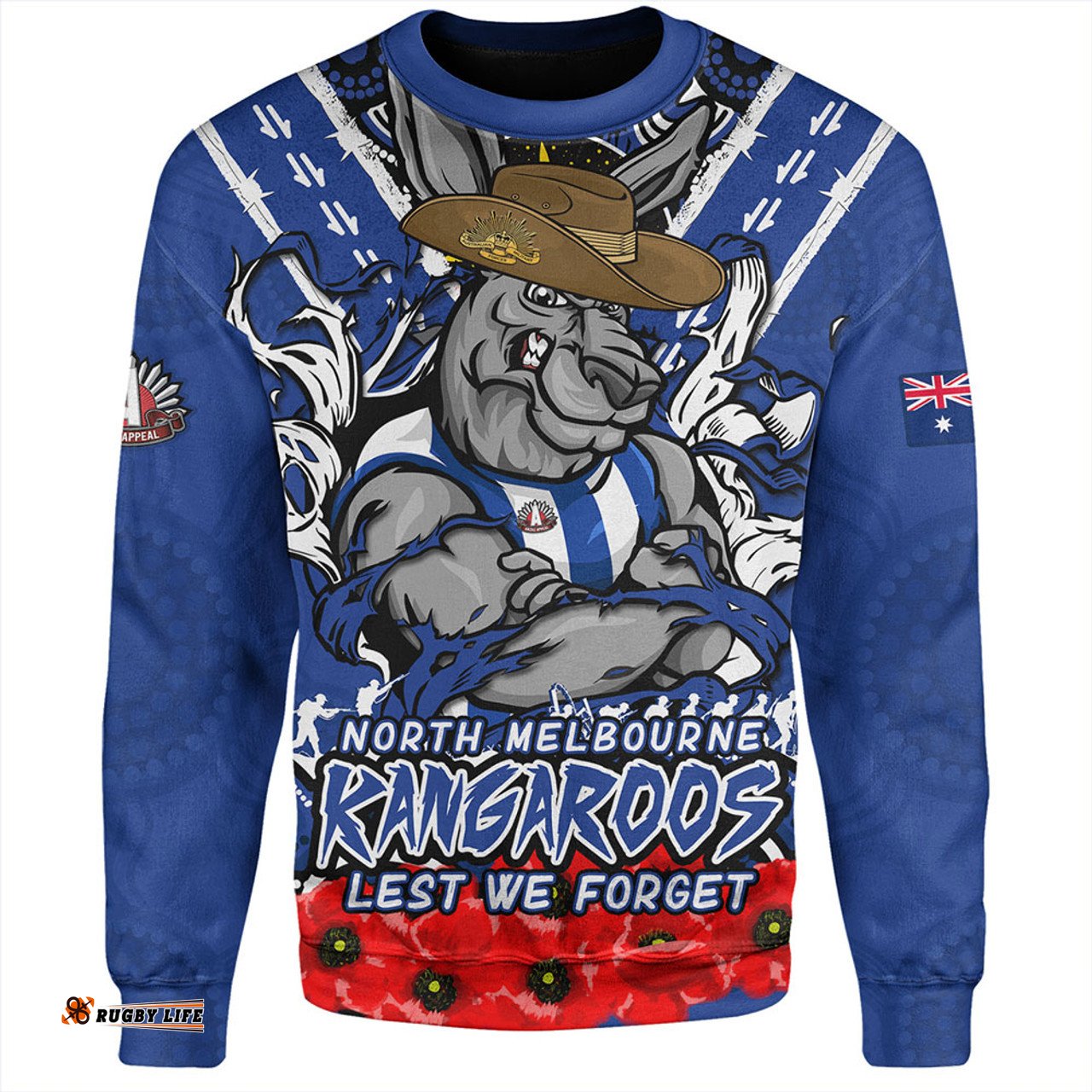 Amazing Aussie North Melbourne Ripped Legacy Of The Game The ANZAC Spirit Lives On Sweatshirt