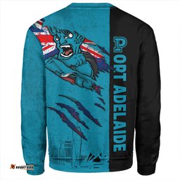 Amazing Aussie Port Adelaide Burning Passion Of Power Scratch Style Sweatshirt