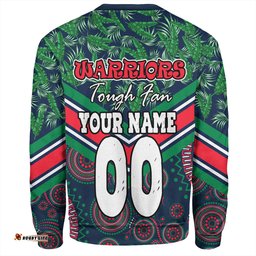 Amazing Aussie New Zealand Warriors Sport Tropical Patterns And Dot Painting Eat Sleep Rugby Repeat Sweatshirt