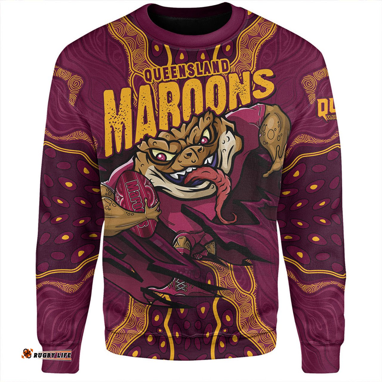 Amazing Aussie Queensland Maroons Maroon Venom QLD Strikeforce Sweatshirt