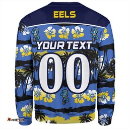 Amazing Aussie Parramatta Eels Sport Tropical Hibiscus and Coconut Trees Sweatshirt
