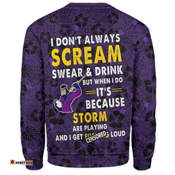 Amazing Aussie Melbourne Storm Scream With Tropical Patterns Sweatshirt