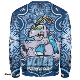 Amazing Aussie New South Wales Blues Aboriginal Pattern Inspired Victory Is Ours Sweatshirt