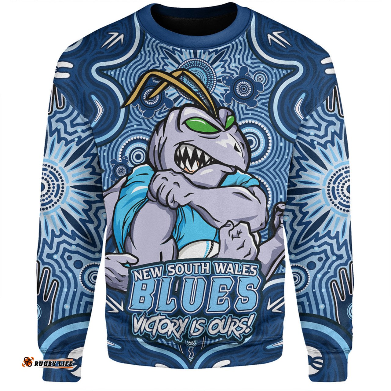 Amazing Aussie New South Wales Blues Aboriginal Pattern Inspired Victory Is Ours Sweatshirt