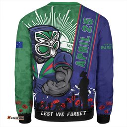 Amazing Aussie New Zealand Warriors Anzac Day Lest We Forget Strong Fighting Spirit Sweatshirt