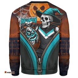 Amazing Aussie Port Adelaide Halloween Night Reaper Zipper Sweatshirt