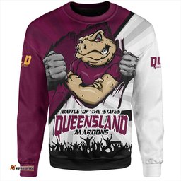 Amazing Aussie Queensland Maroons Origin Battleground Maroons Unleashed Sweatshirt
