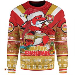 Amazing Aussie Redcliffe Dolphins Christmas Custom Redcliffe Dolphins Santa Aussie Big Things Sweatshirt