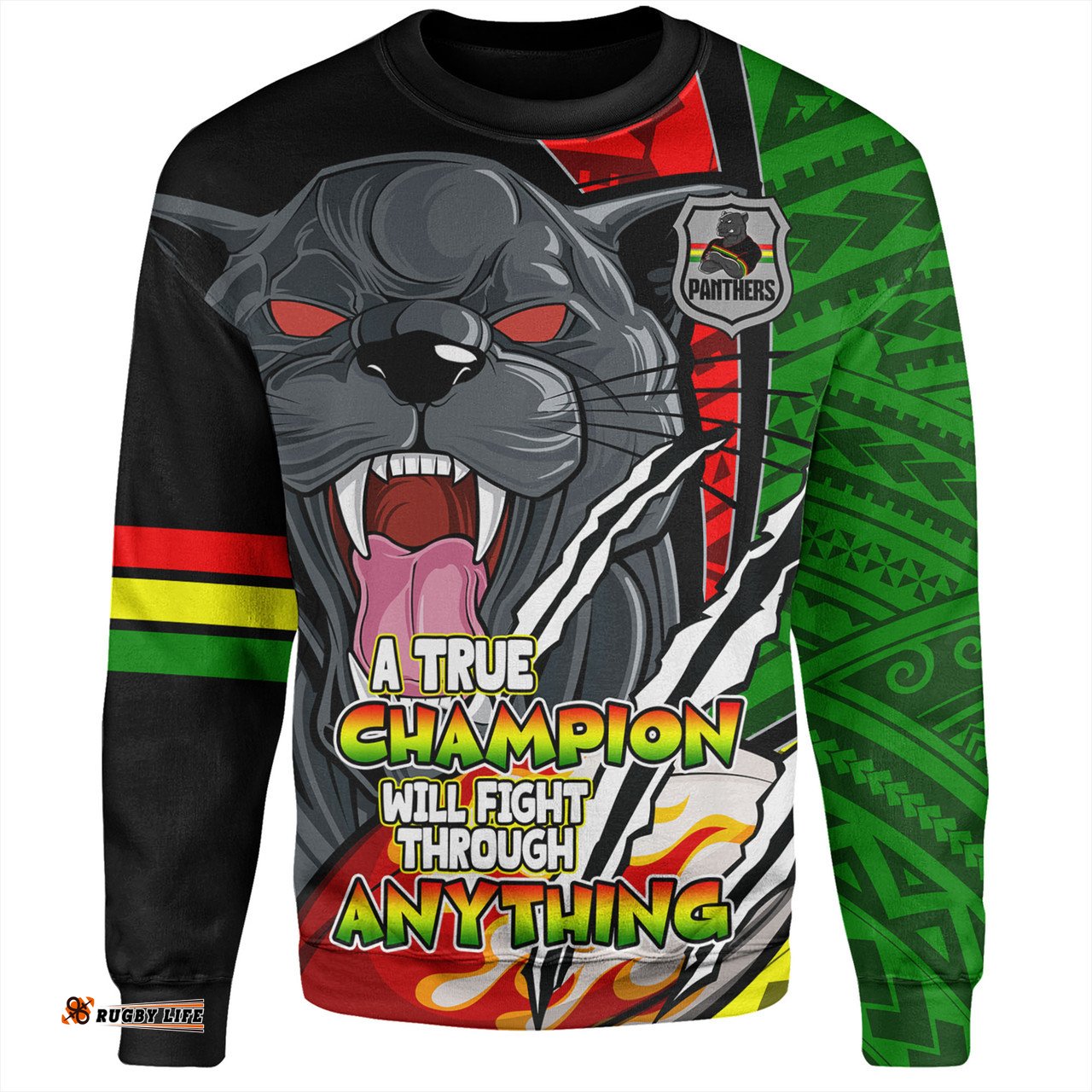 Amazing Aussie Penrith Panthers Grand Final A True Champion Will Fight Through Anything With Polynesian Patterns Sweatshirt