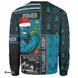 Amazing Aussie Port Adelaide Merry Christmas Knit Style Festive Spirit Sweatshirt