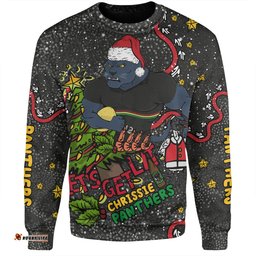 Amazing Aussie Penrith Panthers Christmas Custom Let's Get Lit Chrisse Pressie Sweatshirt