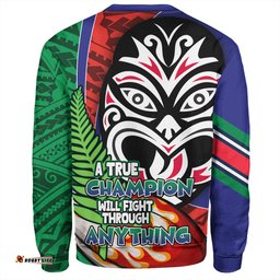 Amazing Aussie New Zealand Warriors Grand Final A True Champion Will Fight Through Anything With Polynesian Patterns Sweatshirt