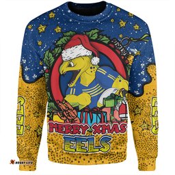 Amazing Aussie Parramatta Eels Christmas Custom Merry Christmas Our Beloved Team With Aboriginal Dot Art Pattern Sweatshirt