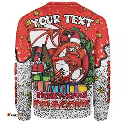 Amazing Aussie St. George Illawarra Dragons Christmas Custom Merry Christmas Our Beloved Team With Aboriginal Dot Art Pattern Sweatshirt