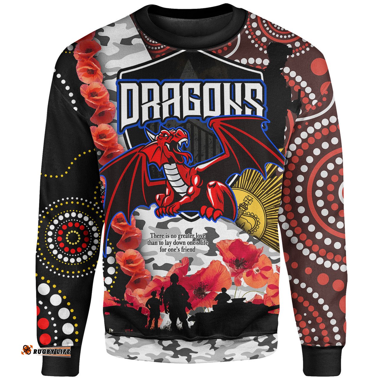 Amazing Aussie St.George St.George Remembrance Day Lest We Forget Poppies Sweatshirt